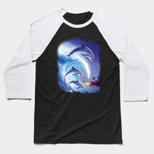 Happy Dolphin Family Baseball T-Shirt